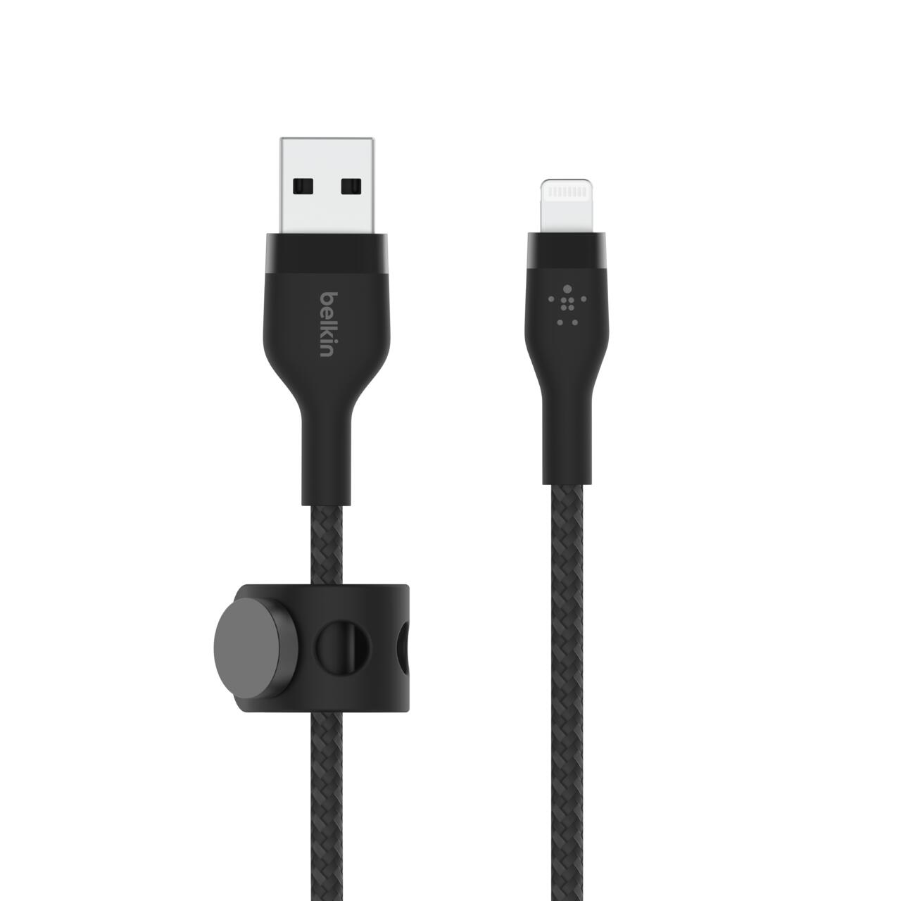Belkin BoostCharge Pro Flex USB-A Kabel mit Lightning Connector (3m, Schwarz) Belkin BoostCharge Pro Flex USB-A Kabel mit Lightning Connector (3m, Schwarz)